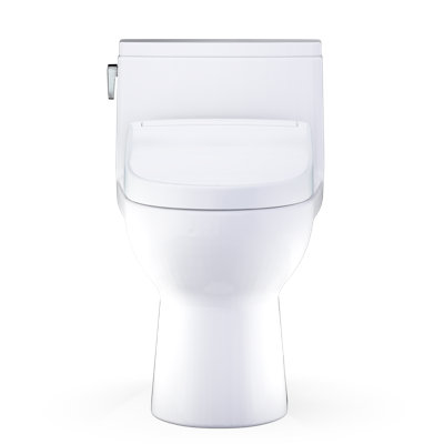 TOTO Redington 1G WASHLET+ S5 One-Piece Elongated 1.0 GPF Universal Height Toilet with CEFIONTECT, Cotton White - MW6723446CUFG#01