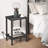 Nightstand For Small Spaces, 2-Tier Storage Shelf For Small Spaces, 2 Pieces Charcoal Grey