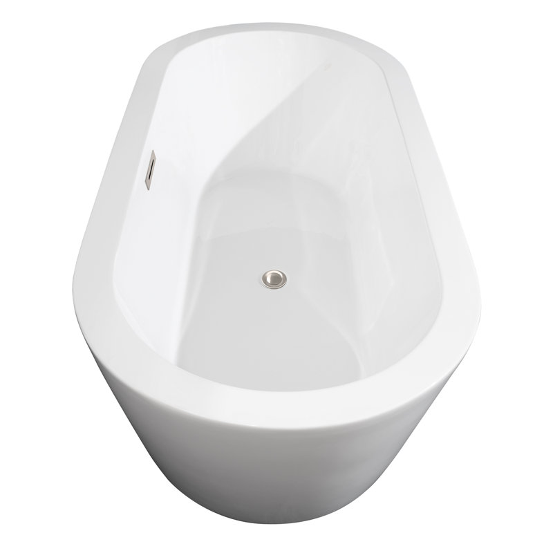 Mermaid 71'' White Acrylic Freestanding Soaking Bathtub
