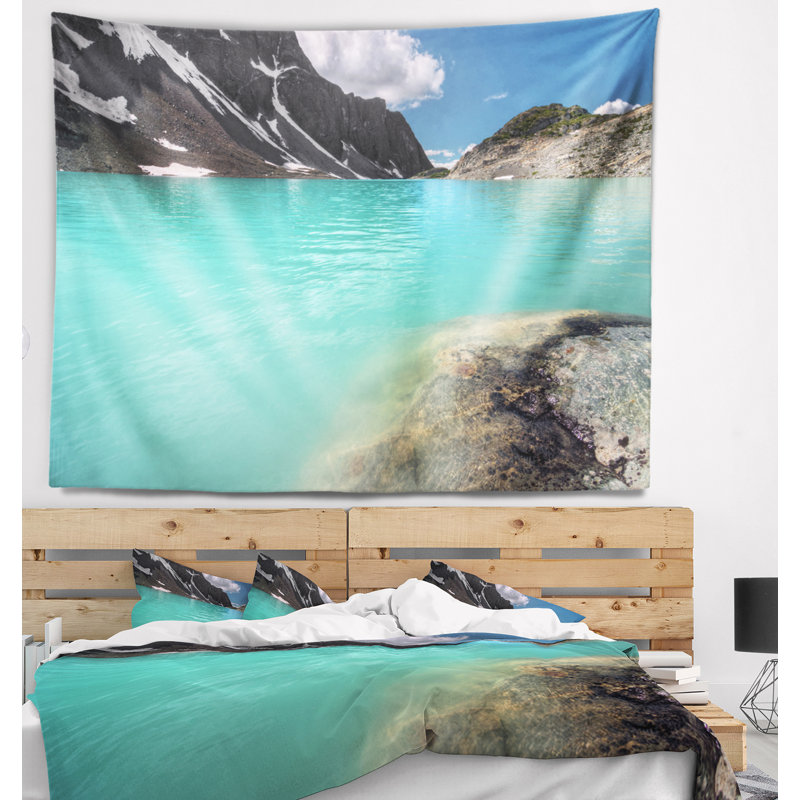 Tapisserie en cristal transparent the mountain lake, H 68 po x l 80 po