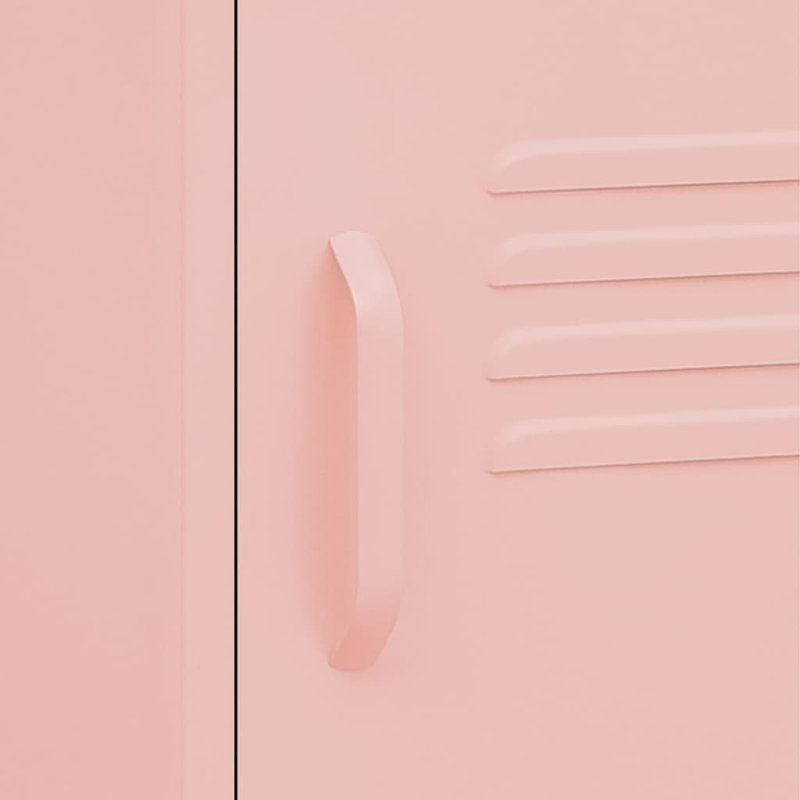 Izzabel 35cm W Steel Bedside Table, Pink, Individual