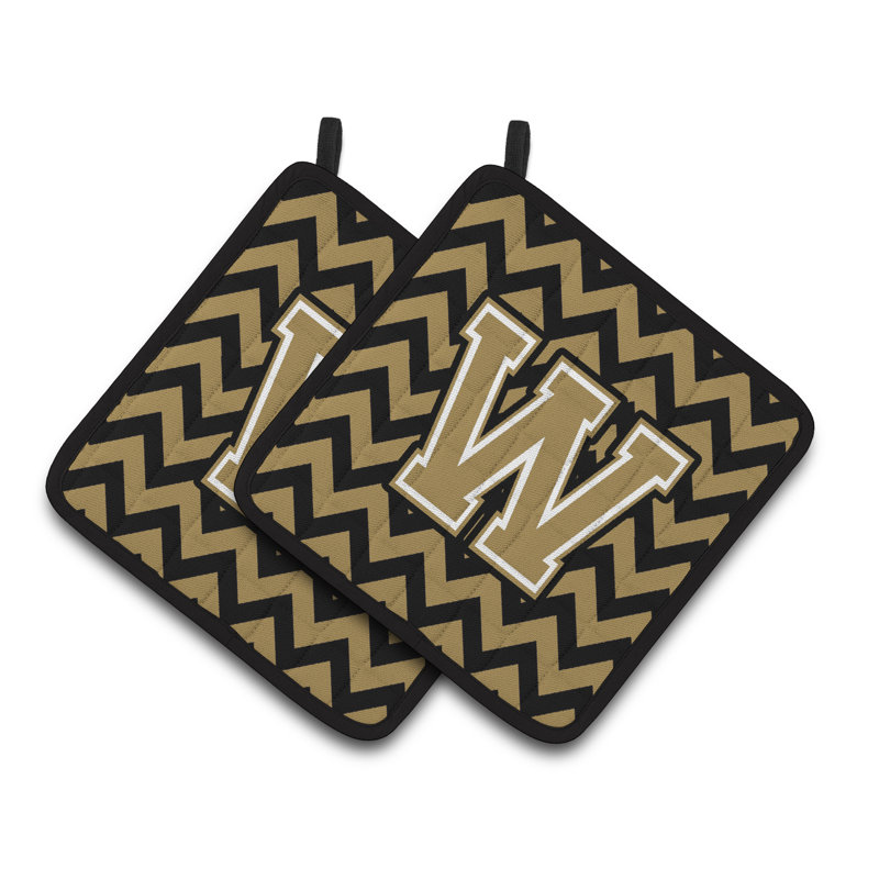 Poignée à chevrons, W, Noir / doré foncé