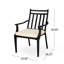 Chaise de salle à manger, noire, en bois, de style lattes ouvertes avec des pieds fuselés lisses, une version créative et intemporelle