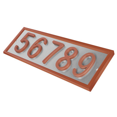 Royal Shade Flush Mount Horizontal AFramed Aluminum Address Plaque – Customized 3/4/5-Digit House Numbers for Stylish Indoor and Outdoor Spaces