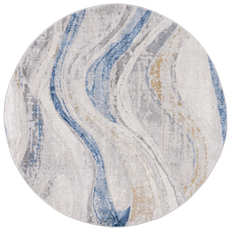 Amarvir Performance Abstract Rug, Round 6'7"