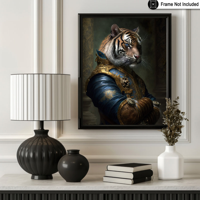 Tigre aristocratique, H 12 po x l 16 po, Affiche, Sans cadre