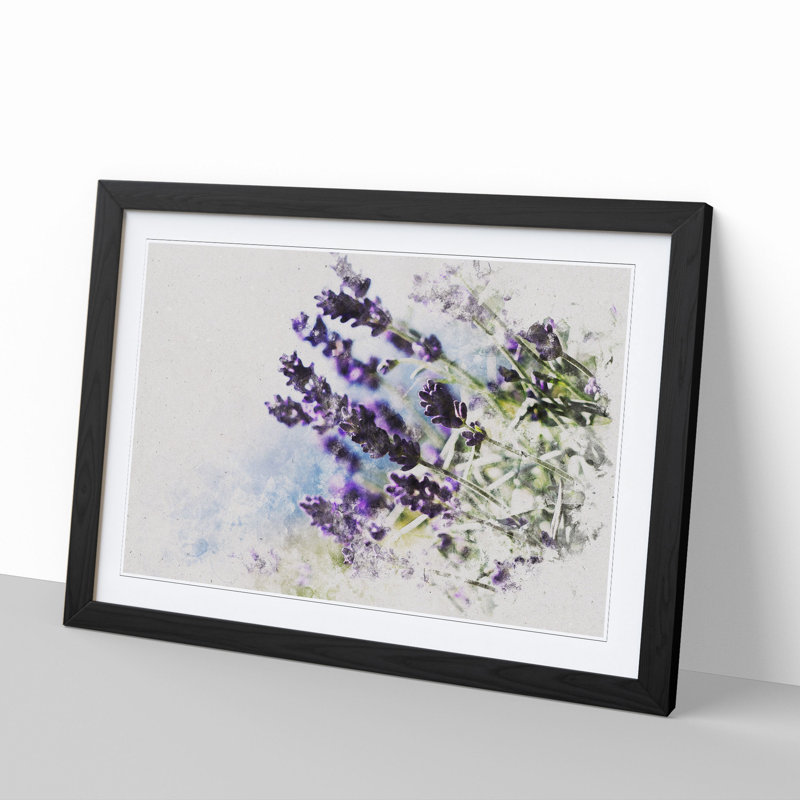 Lavender Vol.2 - Picture Frame Graphic Art, 48cm H x 65cm W x 2cm D, Black Framed
