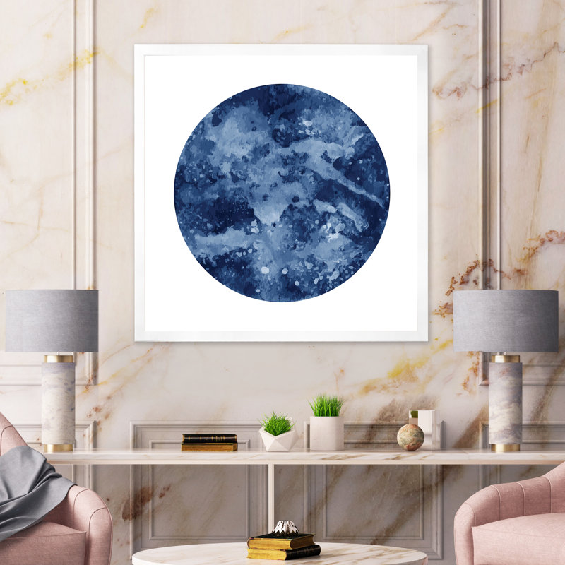 «Space Galaxy Circle», impression sur toile, H 16 po x l 16 po x P 1 po, Cadre photo blanc