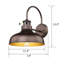 Applique murale d'extérieur de style campagnard avec capteur de mouvement infrarouge et bronze industriel huilé Farmhouse-502505634