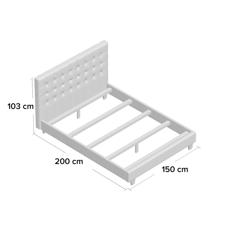 Florin Upholstered Bed Frame, Single (3')