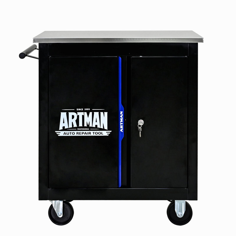 Cloison mobile à double porte verrouillable avec serrure multifonctionnelle
