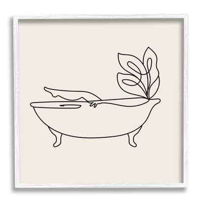 Line Doodle Bath, art giclée encadrée par Lil 'Rue