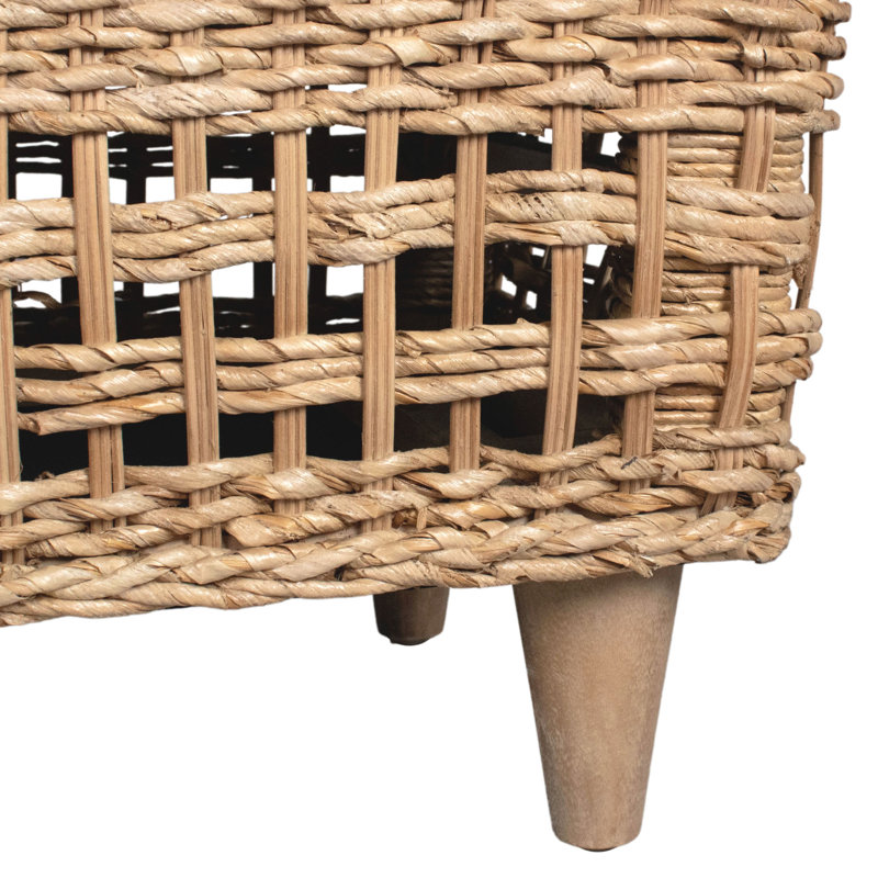 Calne Upholstered Wicker Bench