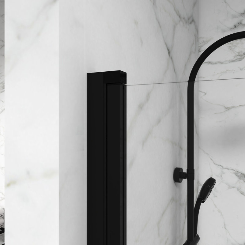 Black 180° Pivot Shower Door, 55" Height X 31.5" Wide, Intriguing Visual Presentation Tempered Glass 55"x31.5" Glass, Energy Design