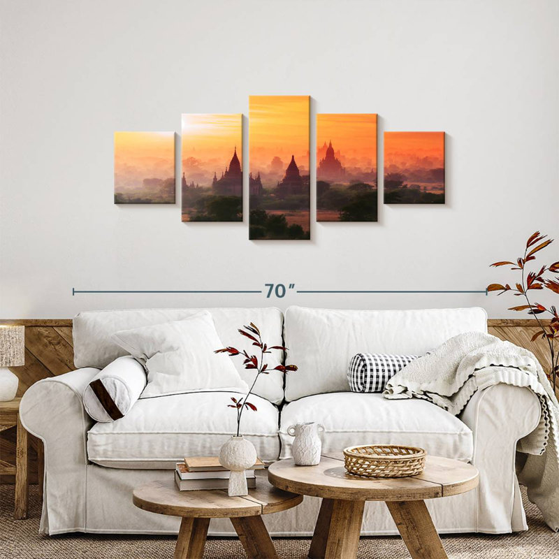 Myanmar Buddhist Temples, 24" H x 55" W