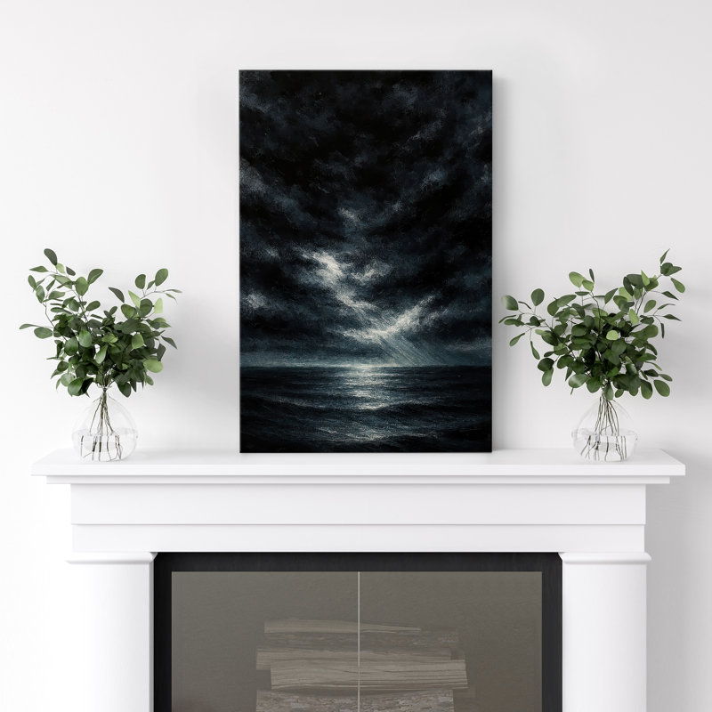 Impression sur toile abstraite océan pour toile de décoration de salon, Sans cadre, Toile tendue, H 18 po x l 12 po