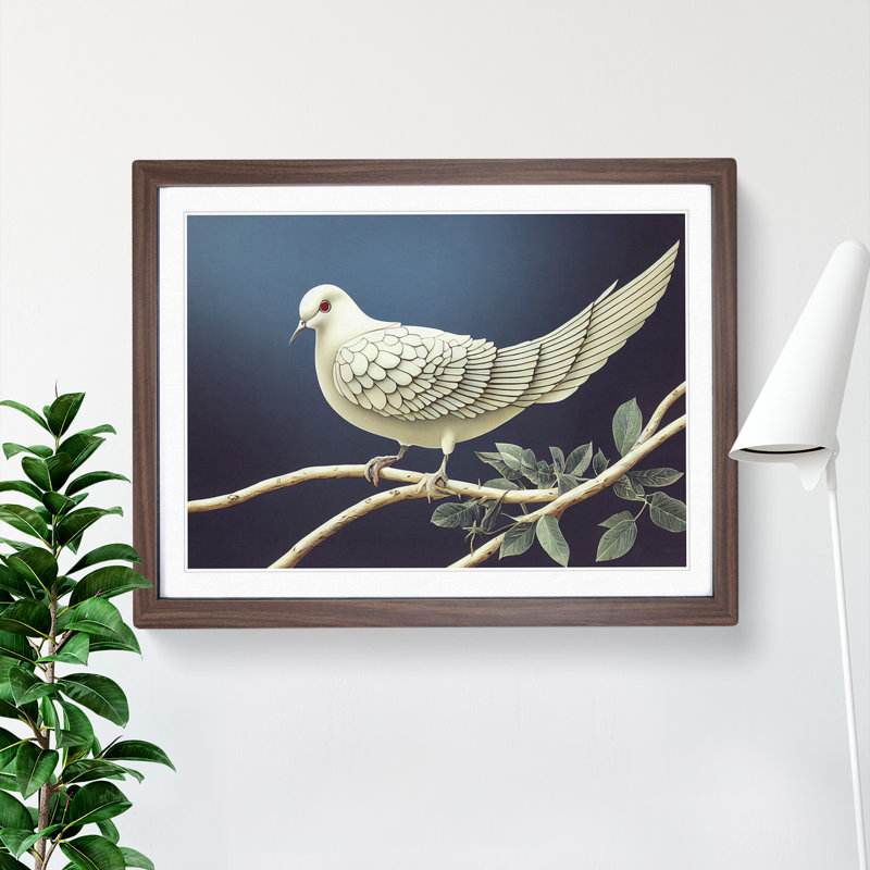 Great Dove Bird - Print, 46cm H x 64cm W, Walnut
