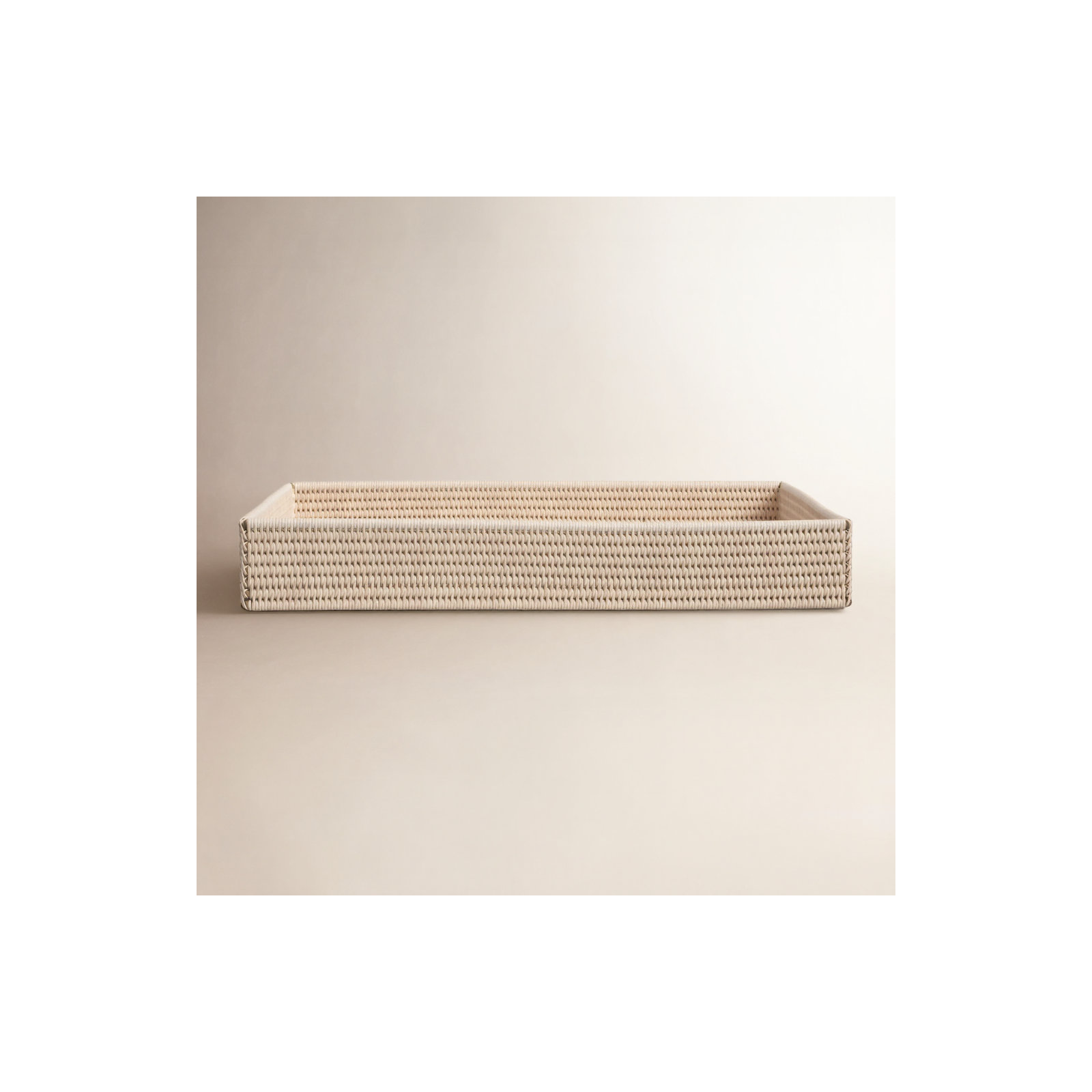 Landers Rattan Tray - Set of 1, White Wash