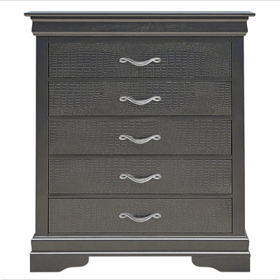 Sleek Transitional Metal Black Chest