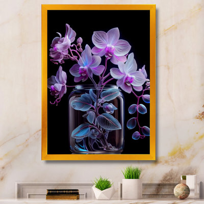 «Blossoming White Orchid in Luminescent Mauve III», reproduction sur toile