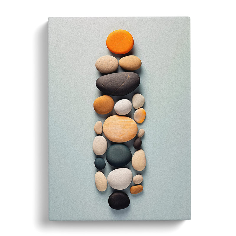 Pebbles Minimalism Art - Wrapped Canvas, 50cm H x 35cm W x 3cm D