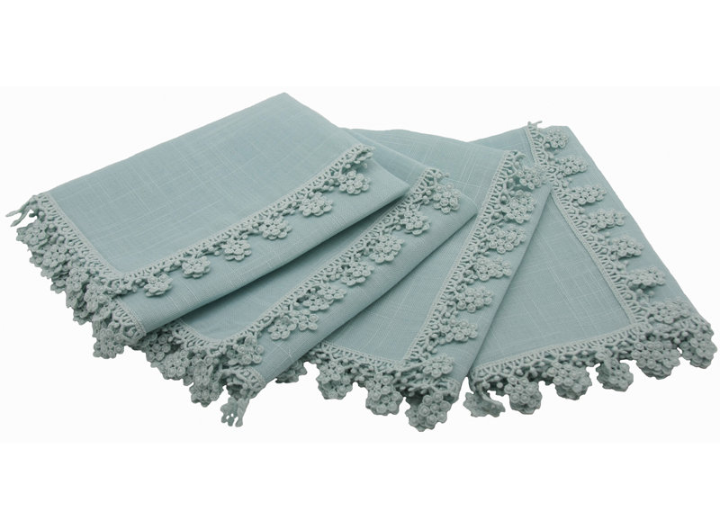 Brockton Polyester Square Napkin, Pastel Blue