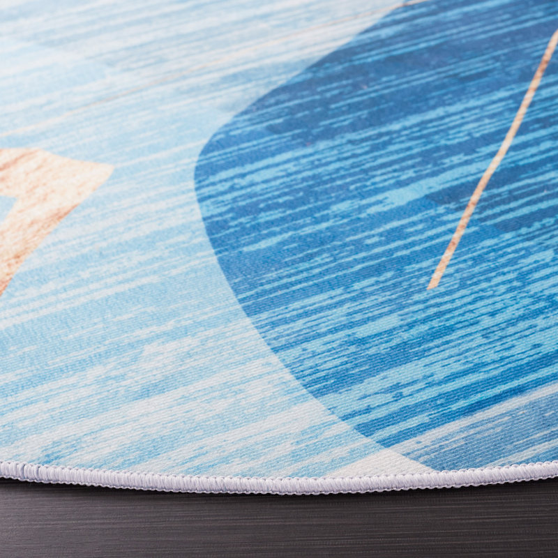Tacoma Performance Machine Washable Abstract Rug, Round 6'