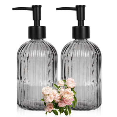Distributeur de savon en verre 11 oz avec pompe en plastique