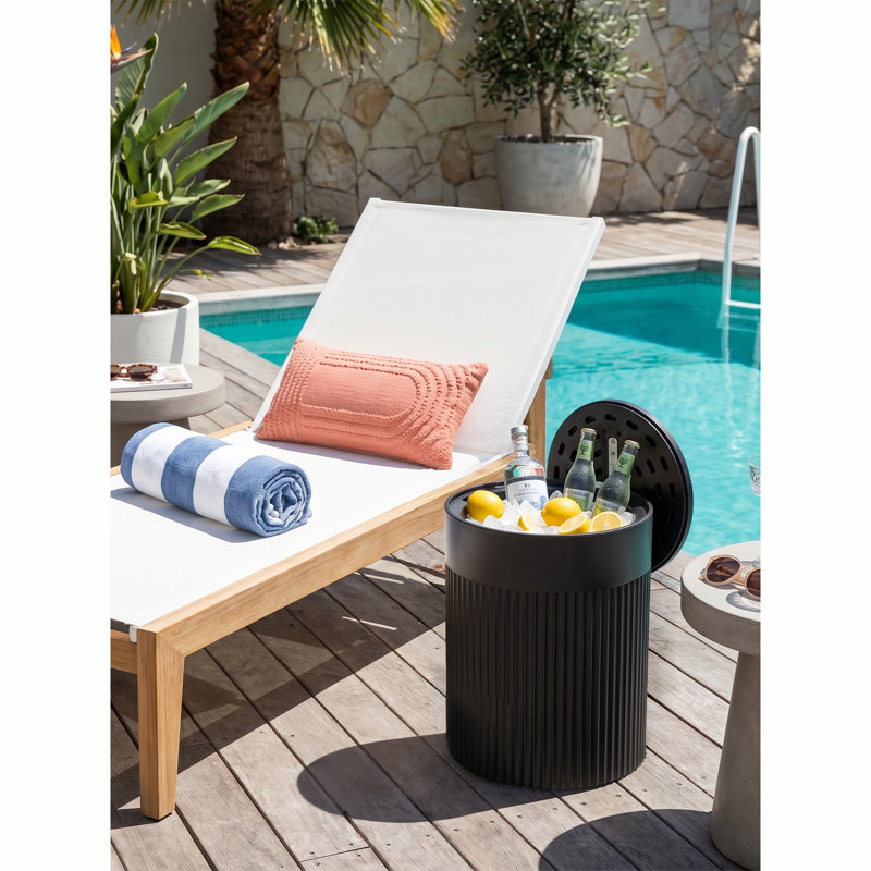 Table d'appoint extérieure 3-en-1 avec rangement - patio, piscine, terrasse, Black
