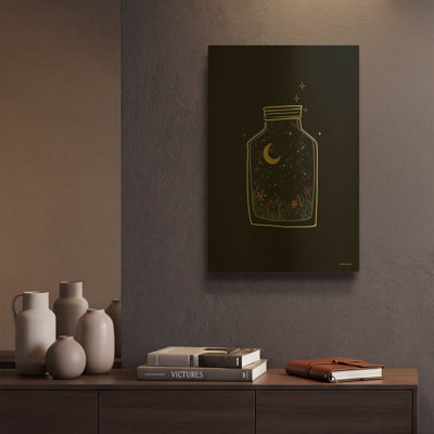 'Celestial Jar' By Rachel Nieman Gold Metal Wall Art, 12" x 16"