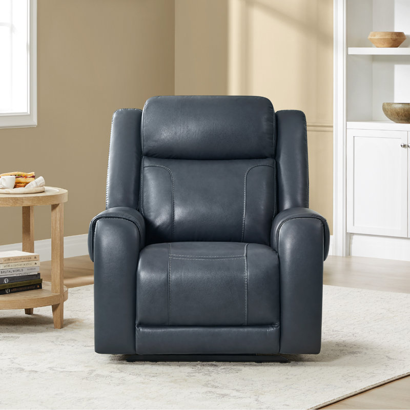 Winslow 37.2'' W Manufactured Wood Recliner, Navy