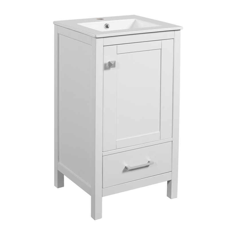 Compact Storage Solution Solid Wood Transitional Style For Small Bathrooms