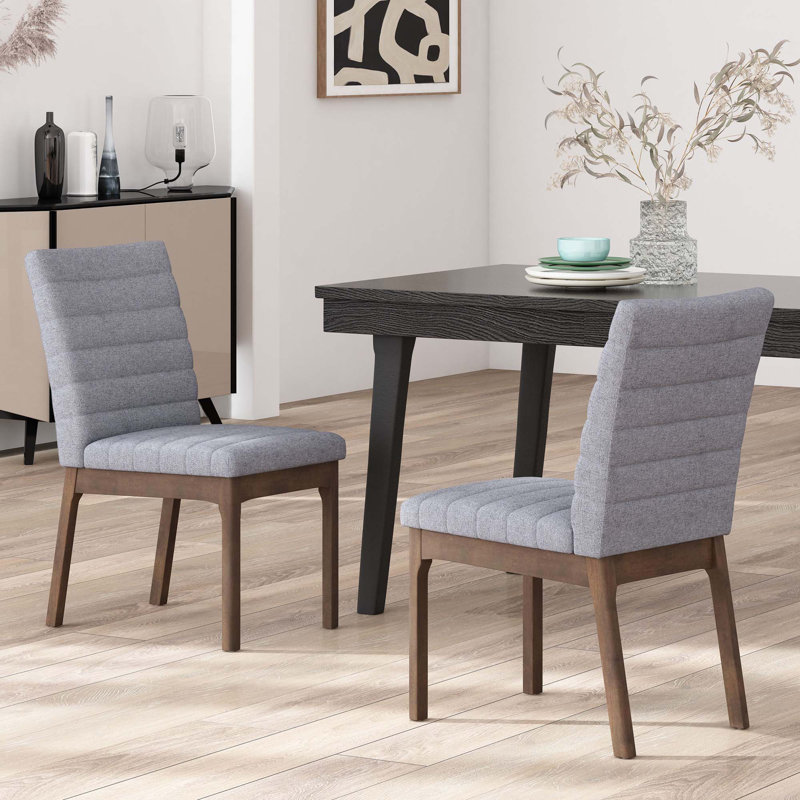 Chaises de salle à manger rembourrées avec pieds en caoutchouc (ensemble de 2)