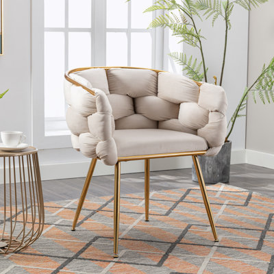 Fauteuil demi-tonneau en velours Hummera