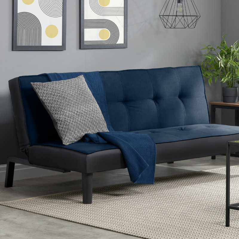 Valencia 3 Seater Clic Clac Sofa Bed, Midnight Blue