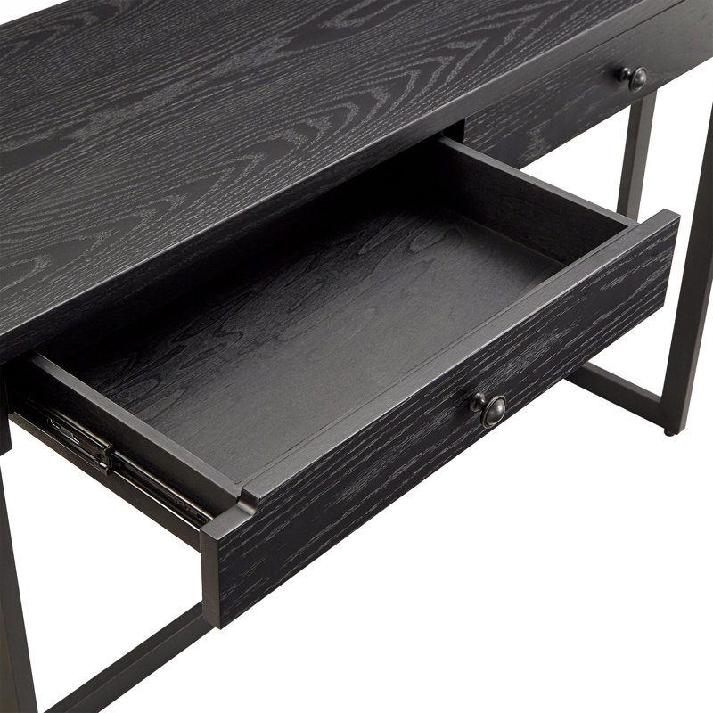 Proulx Writing Desk with Power Outlet, Black