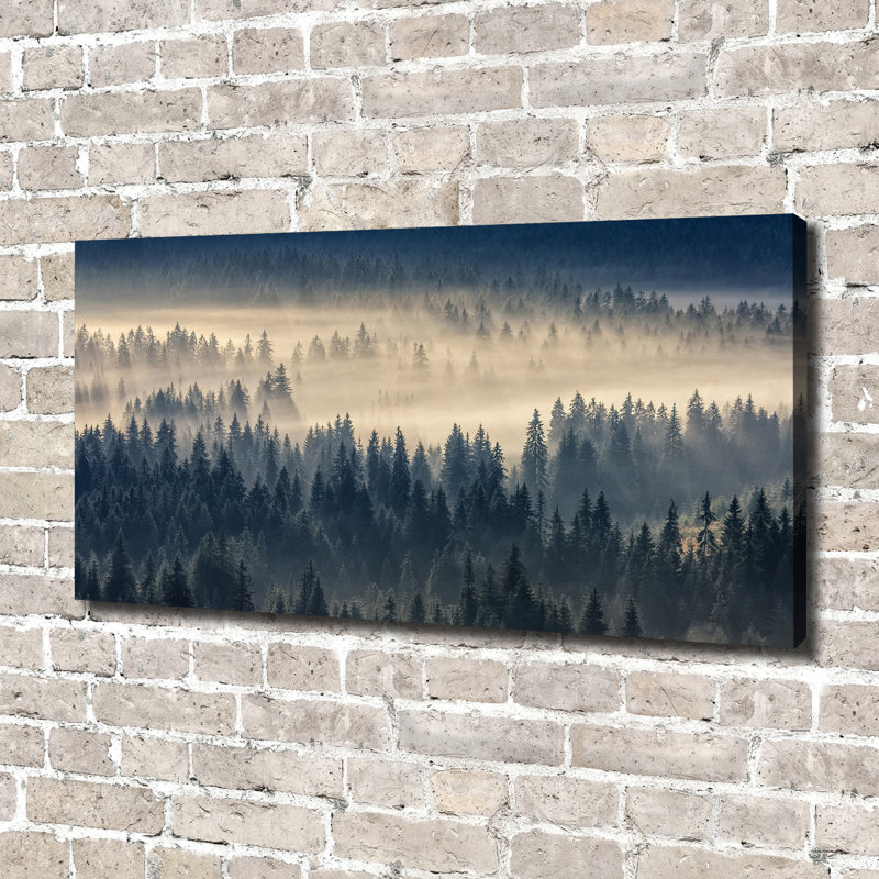 Fog Over The Forest - No Frame Print on Canvas