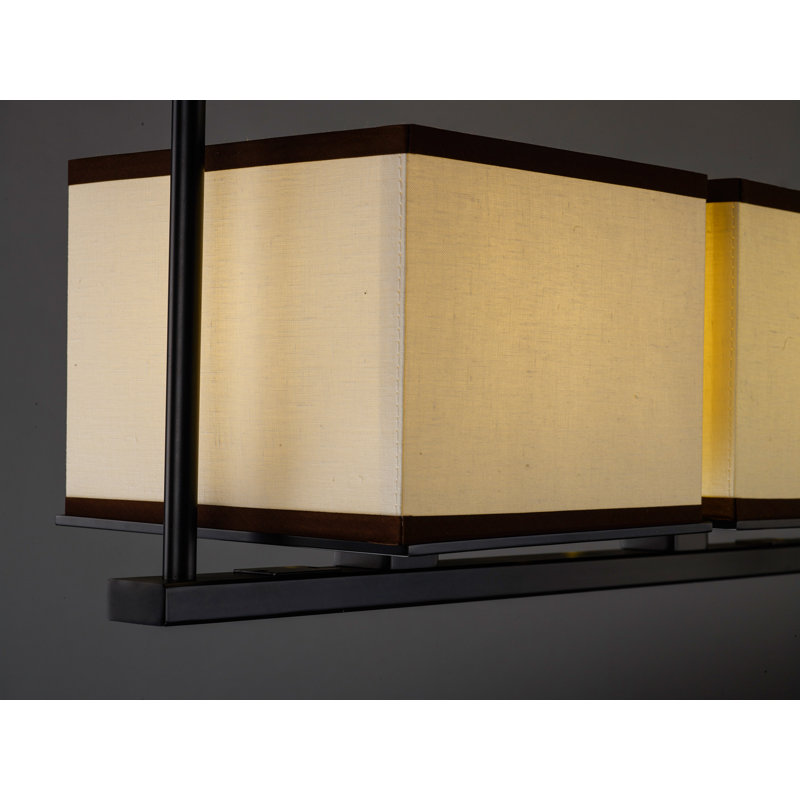 Luminaire suspendu linéaire pour îlot de cuisine 4 lumières Cephas