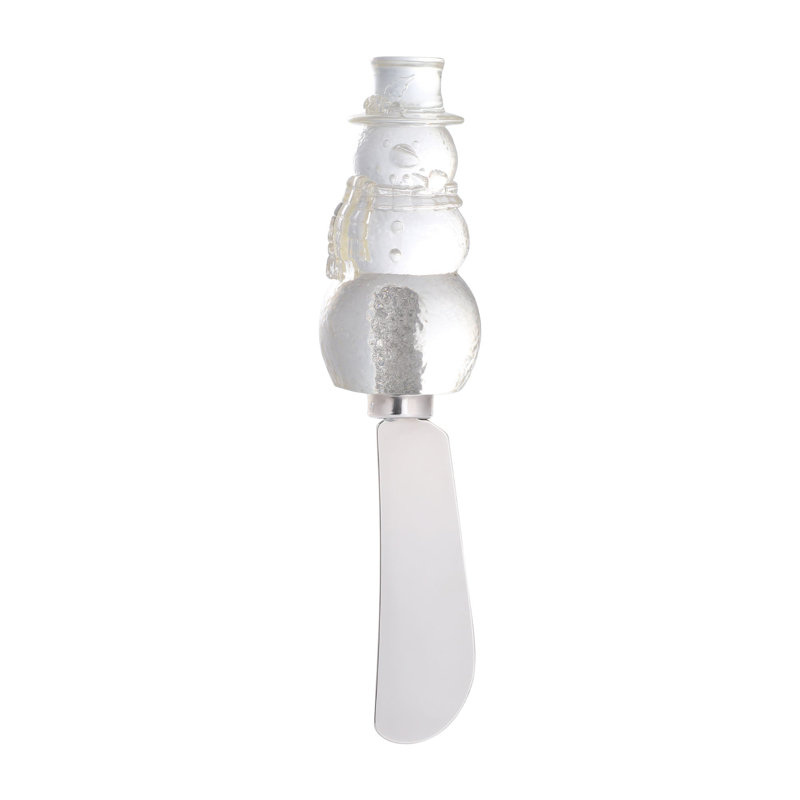 Frosty Snowman Transparent Polyresin Cheese Spreader, S4