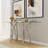 60 Inch Clear Glass Console Table Sofa Table With Mirrored Silver Base For Entryway Hallway Living Room