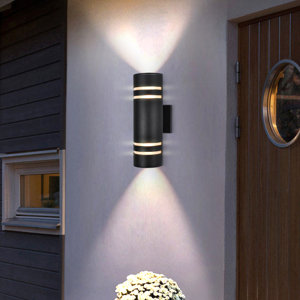 Bryanah Matte Black Aluminum 13.46" H Outdoor Armed Sconce