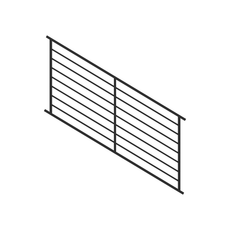 Fe26 Axis Steel Railin.g Stair Panel, 34" H x 72" W