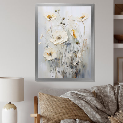 Motif floral blanc sur fond blanc