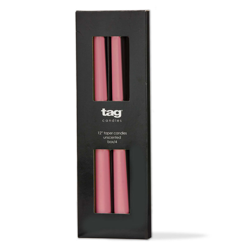 Bougie conique 12 po Color Studio, Rose