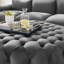 Grand repose-pieds rond en velours Performance-1470650294