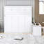 Lit escamotable mural Queen Size avec bureau, étagères de rangement et grandes armoires, blanc