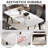 62.99" Modern Rectangular Dining Table White Artificial Stone Curved Edge Black Metal Legs 6 Person-13518880