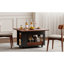 Table basse / table d'appoint moderne 27,6 po avec plateau pliable et roulettes, rangement multi-niveaux, noir et noyer-187687530