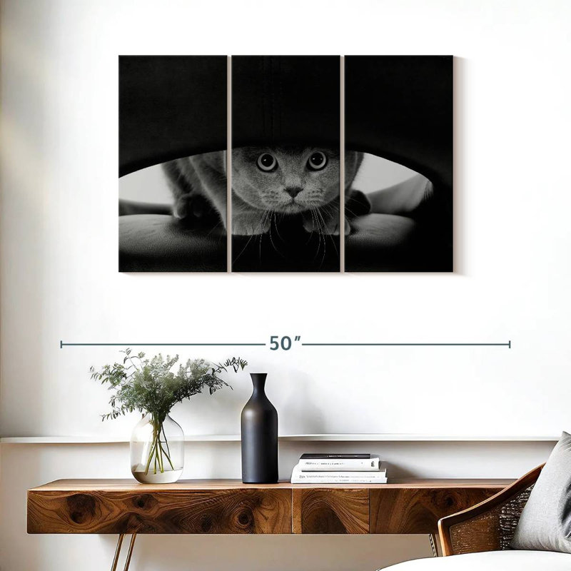 Peeking Cat, 24" H x 38" W