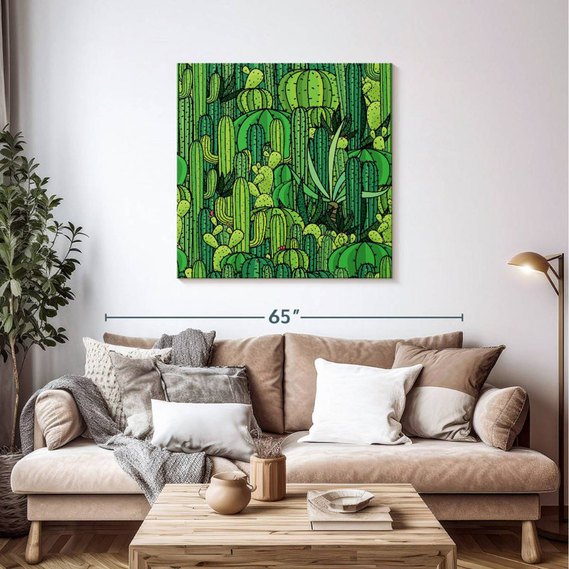 Motif de cactus vert Harnek, H 39 po x l 39 po